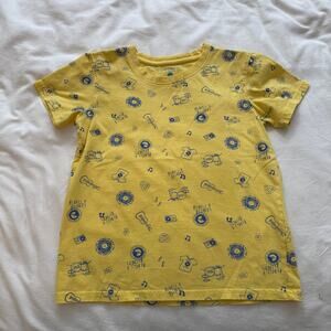 Pantaloons Kids Yellow Rebels & Records Graphic Tee Music Print Shirt 7-8